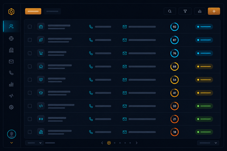 Lista de leads con scoring IA